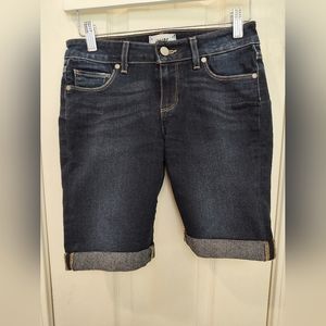 Paige Jean Shorts. Mid rise, mid length skinny denim shorts, flattering fit!